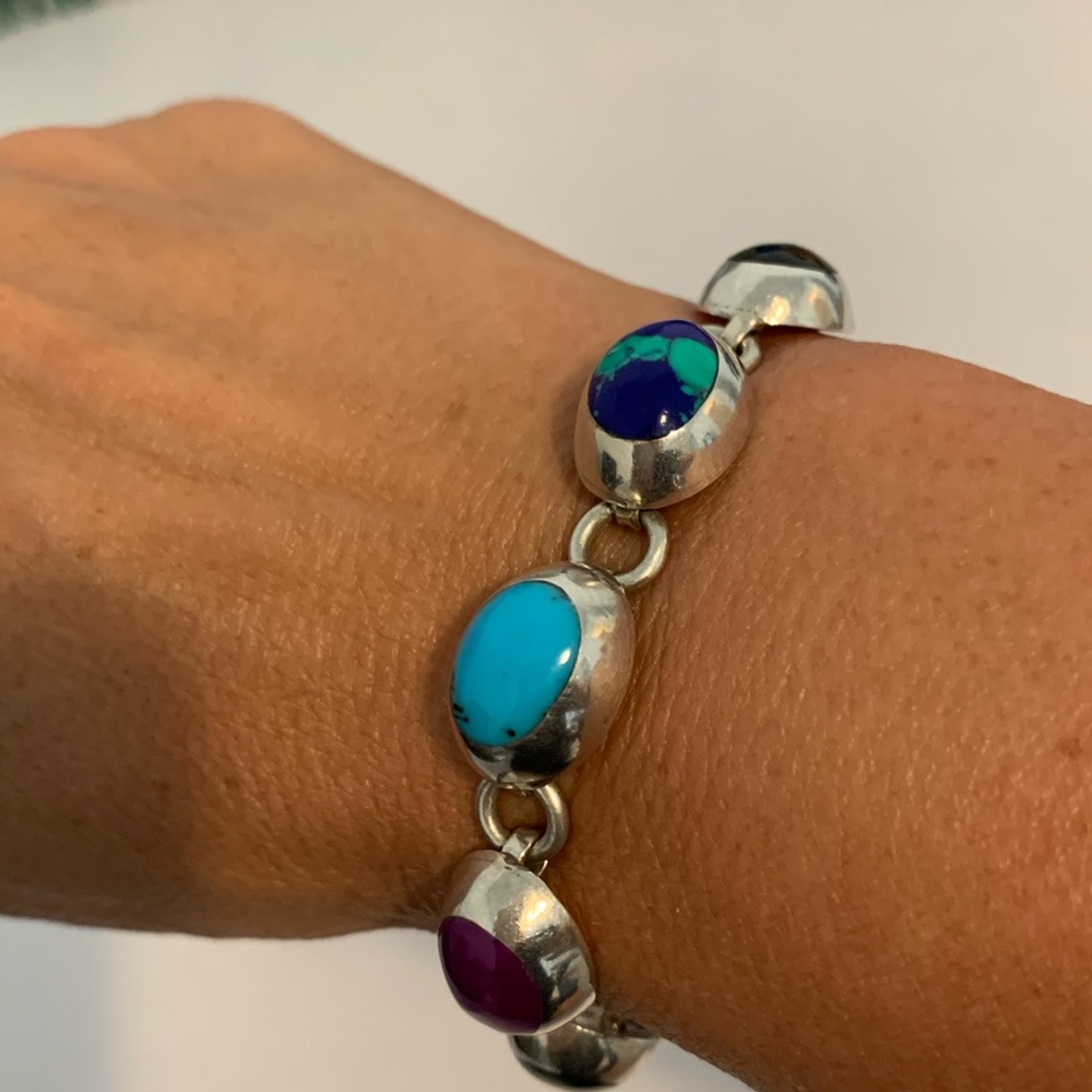 Taxco Sterling Silver Cabochon Bracelet